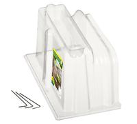 TERRE JARDIN - Porte pour Tunnel de Forçage, 22 x 38 x 21 cm - Fermeture Tunnel de Forçage Rigide, Transparent, 3 Sardines de Fixation Incluses - Protection Potager Nuisibles Mini Serre Rigide