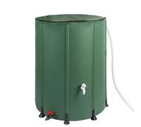 TERRE JARDIN - Réservoir Récupérateur Eau de Pluie, 750 L - Cuve Eau de Pluie, Pliable, en PVC Armée - Réservoir avec Robinet d'Arrêt et Robinet d'Écoullement - 750 litres - Vert