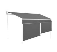 Terre Jardin Store banne 2 en 1 Double Protection Verticale Horizontale | Store banne 2 en 1 aluminium et polyester, profondeur 200 cm, toile déperlante anti-UV, surface 6 m² - Gris et Blanc