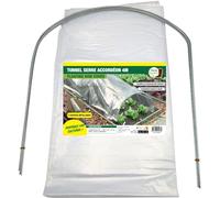 Terre Jardin Tunnel de forçage accordéon Souple 4 m, Translucide, 6 arceaux | Tunnel de forçage accordéon 4 mètres avec 6 arceaux intégrés, bâche polyéthylène translucide, déploiement instantané