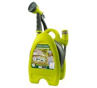 TERRE JARDIN - Tuyau Arrosage, 10 m - Mini, Enrouleur Tuyau Arrosage Portable - Devidoir Tuyau Arrosage, Portatif - Buse à 6 Jets - Poignée Ergonomique - Compact, Léger, Facile à Utiliser