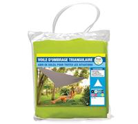 TERRE JARDIN Voile d'Ombrage Triangulaire Imperméable Anti-UV - Toile Ombrage Extérieur pour Terrasse, Jardin, Pergola et Balcon - Ombrière Résistante avec Cordes - 5 mètres - Anis