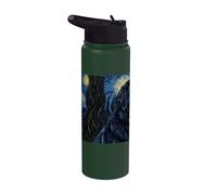 Terre-Neuve Chien Van Gogh Nuit étoilée Stainless Steel Insulated Water Bottle