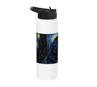 Terre-Neuve Chien Van Gogh Nuit étoilée Stainless Steel Insulated Water Bottle