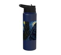 Terre-Neuve Chien Van Gogh Nuit étoilée Stainless Steel Insulated Water Bottle