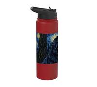 Terre-Neuve Chien Van Gogh Nuit étoilée Stainless Steel Insulated Water Bottle