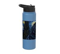 Terre-Neuve Chien Van Gogh Nuit étoilée Stainless Steel Insulated Water Bottle