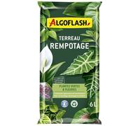 Algoflash Terreau Rempotage, Plantes Vertes et Plantes Fleuries, Utilisable en Agriculture Biologique - 6L