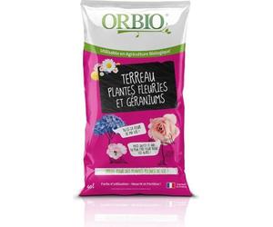 Terreau Fleurs ORBIO, 40 L, Favorise Floraison, Substrat Enrichi