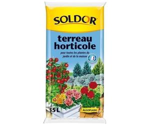 Terreau Horticole SOLDOR, 35 L, Pour intérieur et extérieur, Plantations et rempotages