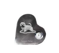 Terrier de Norwich - horloge en cristal avec photo du chien, étagères en forme de cœur avec horloge, horloge sur pied personnalisée de la marque Art-Dog