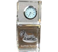Terrier écossais - horloge en cristal avec photo, photo du chien dans le cristal, horloge de table personnalisée de la marque Art-Dog