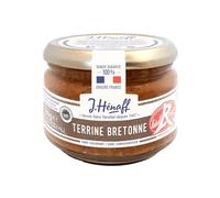 Terrine bretonne Label Rouge dorée au four, viande de porc origine France, pot en verre de 180 g, sans colorant ni conservateur - Lot de 4