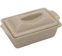 Terrine en Céramique Le Pratique 600 ml 21 cm, Spéciale Pâté et Foie Gras avec Presse, Fabrication Française