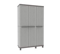 Terry - C-Wood 102a, Armoire à 3 portes Multifonction, Armoire à Balais Effet Bois, 2 Pièces Séparées, pour Intérieur et Extérieur Couvert, 102x39x170 cm
