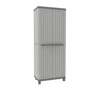 Terry - C-Wood 3680, Armoire à 2 portes Multifonction, Armoire à Balais Effet Bois, 3 Étagères Intérieures, pour Intérieur et Extérieur Couvert, 68x39x170 cm