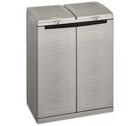 Terry - Ecocab 2 , Poubelle Recyclage, Systèmes de Tri des Déchets, 2 Compartiments, pour Intérieur et Extérieur, 68x39x88,7 cm