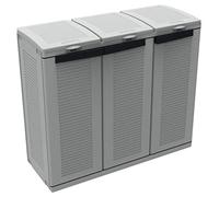 Terry - Ecocab 3, Poubelle Recyclage, Systèmes de Tri des Déchets, 3 Compartiments, pour Intérieur et Extérieur, 102x39x88,7 cm