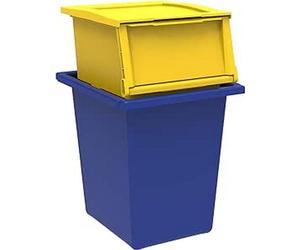 TERRY, ensemble Ecobin 25+30 : 2 conteneurs pour le tri des déchets. Couleur : jaune et bleu, 25 L + 30 L