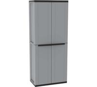 Terry - Jline 368 , Armoire à 2 portes Multifonction, Armoire à Balais, 4 Étagères, pour Intérieur et Extérieur Couvert, 68x37,5x163,5 cm