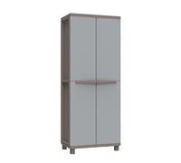 Terry - Jrattan 268, Armoire d'Intérieur et d'Extérieur avec 2 Portes à Effet Rotin, 3 Étagères Réglables