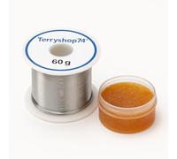 Terryshop74 Kit de soudage - Fil d'étain 1mm 60g + Colophane 12g - Flussant pour circuits imprimés, électronique et réparation PCB