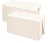 Teruntrue Housse de table ajustée en ivoire pour tables de 1,8 m, lot de 2, Housse de table pliante rectangulaire de 1,8 m, Housse de table pour salon de l'artisanat, présentoir, fêtes