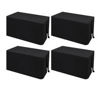 Teruntrue Nappe noire pour tables de 6 pieds, lot de 4 nappes rectangulaires pour tables pliantes, nappe de 6 pieds pour foires, expositions d'artisanat, fêtes, événements (183 x 76 cm)