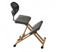 Teruyol Siège de Posture Enfant Chaise Ergonomique Tabouret à Genoux Banc Orthopédique Ajustable Trois Niveaux Réglables Confort Structure Bois Métal Housse, Gris, Size to 1