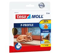 Tesa 05390-00111-00 Joint d'isolation en caoutchouc pour portes et fenêtres Profil en P Marron