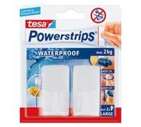 TESA 2 crochets rectangulaires blancs + 2 Powerstrips waterproof