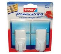 TESA 2 Crochets rectangulaires - Blancs + 4 Powerstrips