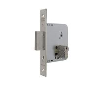 Tesa 2031 Serrure à Encastrer pour Portes en Bois, Axe 40 mm, Finition gris (vernickelt), têtière carrée, Pêne Réversible, Coffre Robuste et Montage de Remplacement