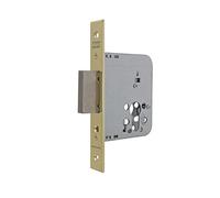 Tesa 2031 Serrure à Encastrer pour Portes en Bois, Axe 50 mm, Finition Bronze/Laiton, têtière carrée, Pêne Réversible, Coffre Robuste et Montage de Remplacement