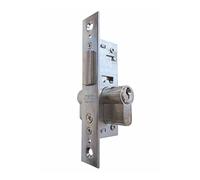 Tesa 2201 Serrure à Encastrer pour Profilés Métalliques, Axe 5 mm, Finition blanc zingué, pour Profilés Aluminium et Acier, Pêne Réversible et Pose Facile
