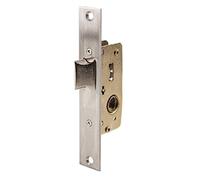 TESA 2210 Serrure à encastrer pour profilés métalliques, axe 20 mm, finition gris inox, pêne réversible