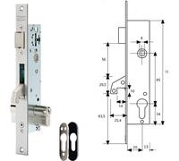 Tesa 2240/20/3NI Serrure avec plaque de sécurité E190 à bascule et crochet renforcé