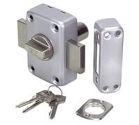 Tesa 3010112 Verrou Supplémentaire en Applique pour Porte, Finition chromé, Sécurité Visible, Cylindre Standard, Gâche Renforcée et Montage Intérieur