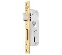 Tesa 3010137 Serrure à Encastrer pour Portes en Bois, Axe 30 mm, Finition bronze/laiton, têtière carrée, Pêne Réversible, Coffre Robuste et Montage de Remplacement
