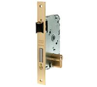 Tesa 3012382 Serrure à Encastrer pour Portes en Bois, Axe 50 mm, Finition argenté, têtière carrée, Pêne Réversible, Coffre Robuste et Montage de Remplacement