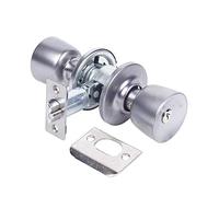 Tesa Serrure tubulaire 3500U0CM – cylindre extérieur bouton intérieur – chrome mat axe 70 mm