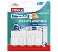 tesa Crochet pour rideaux Vario 58034-00007-20 blanc 4 pièces