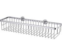 Aluxx Panier de bain/douche en aluminium chromé inoxydable 45x12,5 cm, Pose facile sans perçage (40206-00000-00)