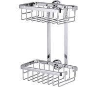 Aluxx Etagère 2 paniers 26x18x10,7cm, Aluminium, Chrome, pose facile sans perçage (40211-00000-00)