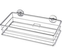 tesa Panier de douche Baath Plus – métal chromé adhésif, technologie sans percer, argent