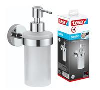 TESA 40442 Elegaant Tablette en Verre, adhésif, chromé, Design Unique, Garanti Inoxydable, 50mm x 600mm x 123mm Accessoire de Salle de Bain