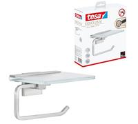 Tesa 40472 Exxcellent porte serviettes 1 barre fixe, adhésif, chromé, design intemporel, garanti inoxydable, 50mm x 500mm x 85mm Accessoire de salle de bain, arrondie
