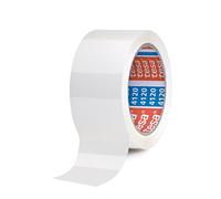 tesa 4120 Ruban adhésif colis PVC - 66 m x 50 mm - blanc - 6 rouleaux | Ruban d'emballage polyvalent pour colis de poids moyen - Ruban adhésif à déroulement silencieux
