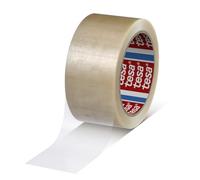 tesa 4120 Ruban adhésif colis PVC - 66 m x 50 mm - transparent - 1 rouleau | Ruban d'emballage polyvalent pour colis de poids moyen - Ruban adhésif à déroulement silencieux