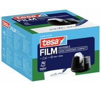 Tesa 53828 Dérouleur de Table Compact + Tesafilm Rouleau Invisible 33m x 19mm, noir